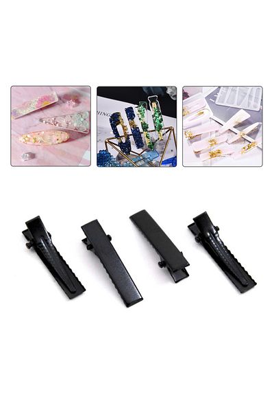 Getshopmini Μαύρη εποξειδική πόρπη - 3cm, 50 τεμάχια κλιπ πόρπης