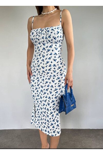 Oyer Moda Thin Strap Flower Patterned Dress