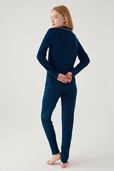 Pierre Cardin Cotton Long Sleeve Front Buttoned Women's Pajamas Set V89