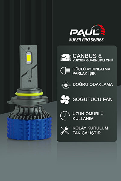 PAULLED Paul Süper Pro 9005 24.000 Lümen Güç Şimşek Etkili Odaklı Ufuk Çizgili Csp Led 1 Yıl Garanti