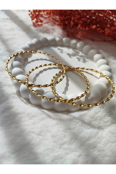 LotuScarff Çelik Burmalı Ajda Bilezik 65 mm