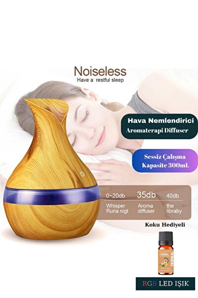 Sarftech Difüzörü Buhar Ultrasonik Hava Nemlendirici Aromatik Oda Kokusu 7 Renk Led Işıklı 300 Ml Soğuk
