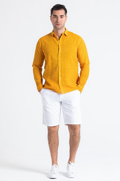 Eliş Şile Bezi Ανδρικό σορτς Ege Gabardin White Byz