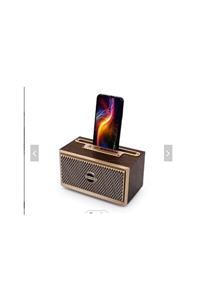 Mmctech Ahşap 10W Telefon Standlı Süper Baslı Bluetooth Hoparlör