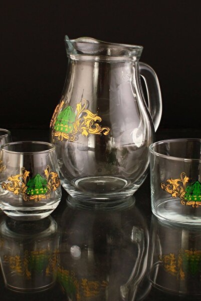 Bilenler Kudüs Deseni 8 Parça Zemzem Ve Şerbet Takımı