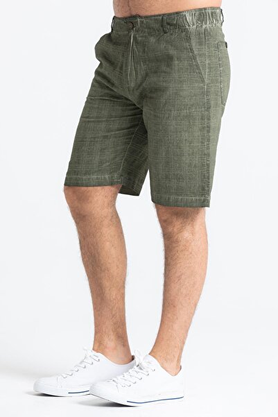 Eliş Şile Bezi Mediterranean Sile Cloth Men's Shorts with Pockets Khaki 9008