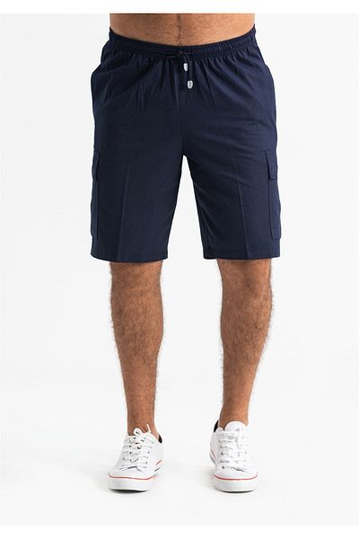 Eliş Şile Bezi Pantaloni scurți pentru bărbați cu elastic din gabardine, albastru marin Lcvt