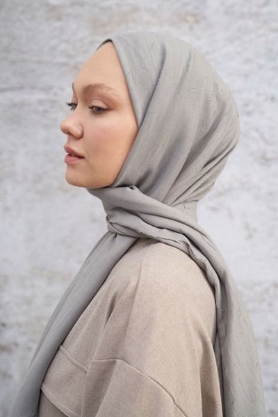 ARMANDA Γκρι μπαμπού Kraş Shawl