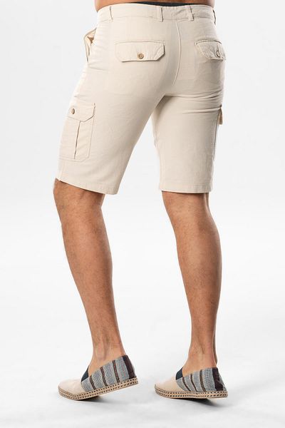 Eliş Şile Bezi Ege Gabardin Cargo Pocket Short Cream Cream