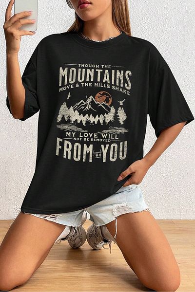 MODAGEN Women's Black Mountains Printed T-Shirt