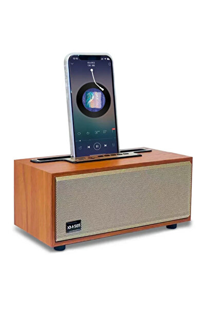 Mmctech Yüksek Kaliteli Şarj Edilebilir Ahşap Radyo Bluetooth Hoparlör MP3 Çalar USB Telefon Standı Tutucu