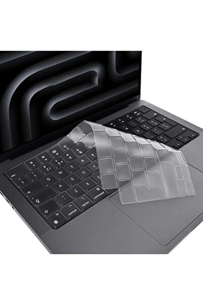 TEKNETSTORE Apple Macbook Air 2024 13.6 Inç M3 Çip A3113 Uyumlu Türkçe Q Klavye Şeffaf Klavye Koruyucu