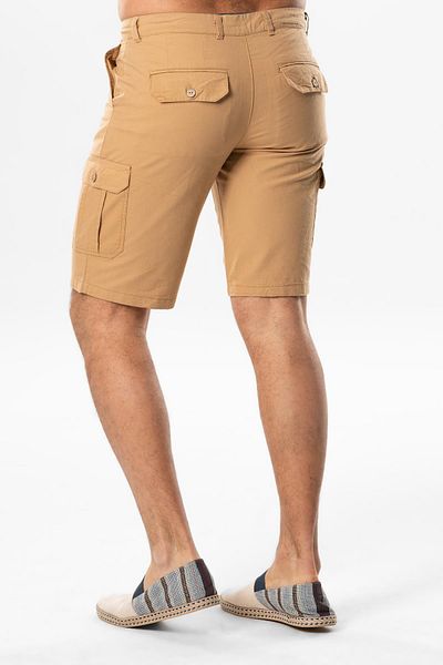 Eliş Şile Bezi Ege Gabardin Cargo Pocket Shorts Mink Vzn
