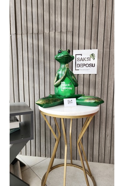 saksı deposu Yoga Yapan Kurbağa Heykeli