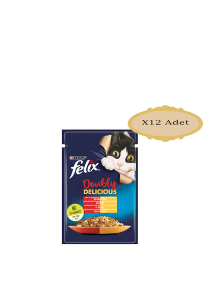 FELIX Yaş Kedi Maması Sığır Ve Kümes Hayvanlı X 12 ADET