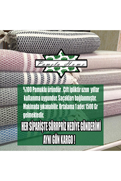 by ballı biocotton Biocotton New Koltuk Örtüsü Püskülü Bağlı Çift Kat Kalın Koltuk Örtüsü 180x210cm 1500GR