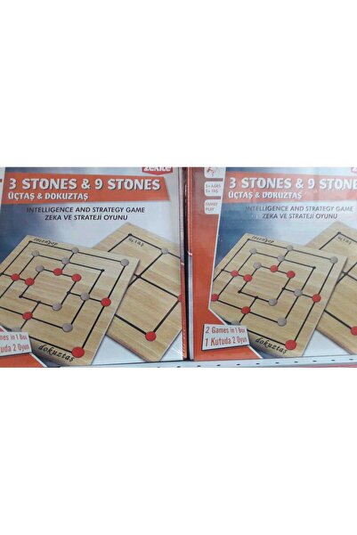 ATLAS TOYS ÜÇ TAŞ&DOKUZ TAŞ ZEKA VE STRATEJİ OYUNU BİR KUTUDA İKİ OYUN