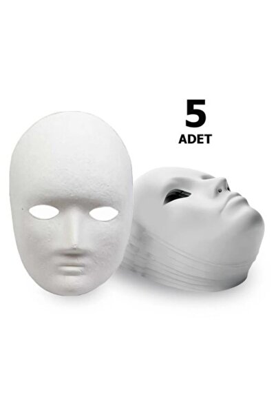 tüftürük 5 Adet, Karton Maske, Boyanabilir, Eğitici Maske Boyama, Etkinlik Maskesi
