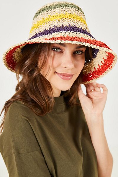 BALIENTE Multicolored Braided Straw Women's Hat