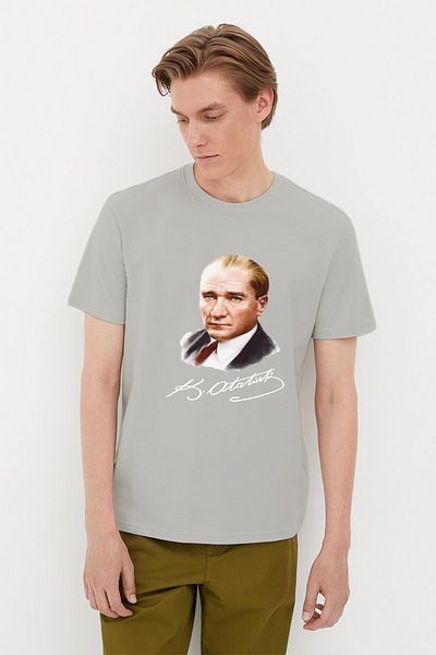 MYADA Μπλουζάκι με τυπωμένο σχέδιο με υπογραφή Ataturk