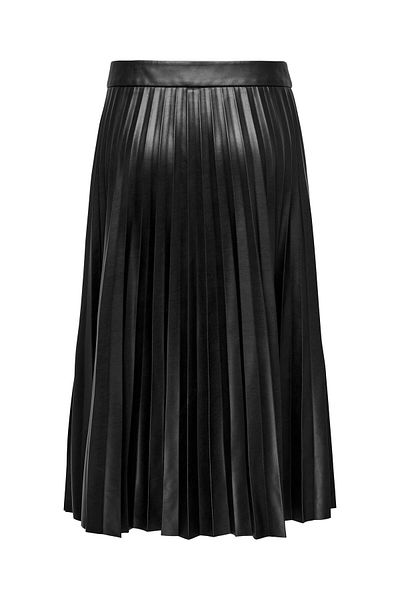 ONLY ONLSALLYFAUX LEATHER PLEAT SKIRT OTW Front Snap Closure Pleated Faux Leather Skirt