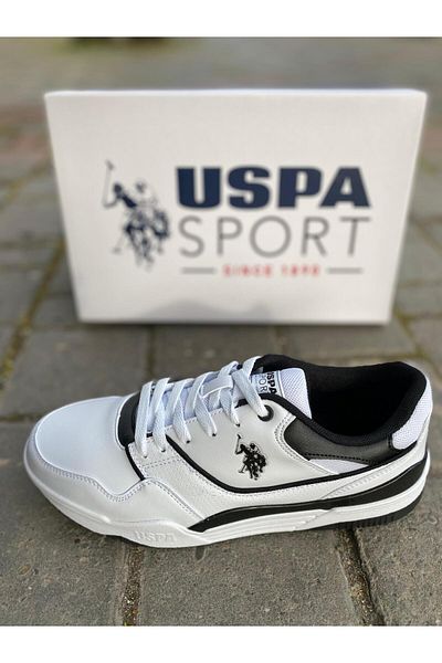 U.S. Polo Assn. ΒΑΣΗ. ΑΝΔΡΙΚΑ ΑΘΛΗΤΙΚΑ ΠΑΠΟΥΤΣΙΑ POLO ΔΕΡΜΑΤΙΚΗ ΣΟΛΑ 501943   MARTELL 4FX ΛΕΥΚΟ - ΜΑΥΡΟ