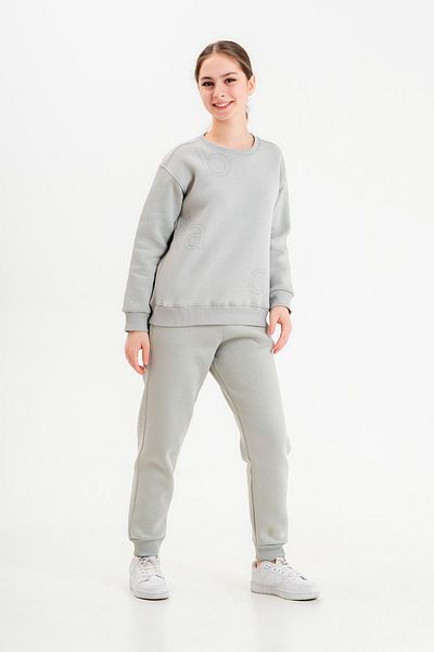 Black One Σετ Παιδική Αθλητική φόρμα Unisex Crew Neck Three Iplilk Thick Fabric