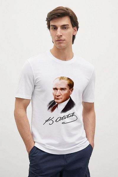 MYADA Μπλουζάκι με τυπωμένο σχέδιο με υπογραφή Ataturk