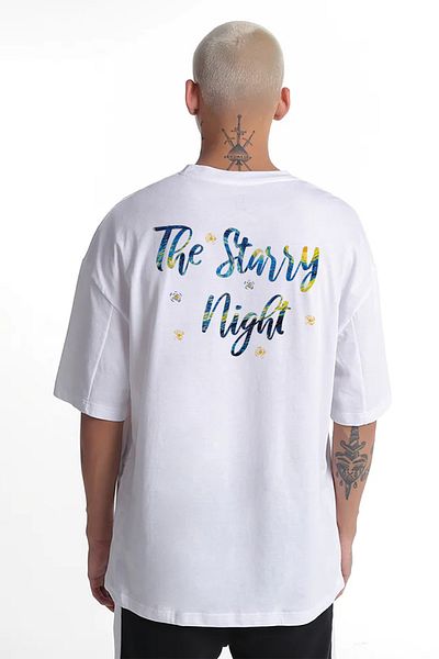 MYADA The Starry Night Written Van Gogh Themed Men's Printed T-Shirt