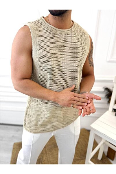 elkumoda T-Shirt Breathable Anti-Sweat Cotton Mesh T-Shirt Oversize T-Shirt Zero Sleeve T-Shirt