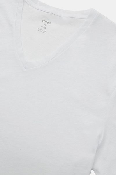 Eros Pijama Eros 100% βαμβακερό ανδρικό εσώρουχο μπλουζάκι με λαιμόκοψη 2 Li V7