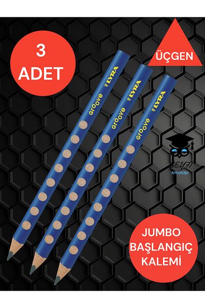 SEYFİKİRTASİYE TRIANGLE JUMBO STARTER PENCIL 3 PIECES THICK LEAD PENCIL LYRA GROOVE