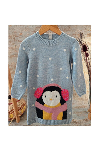 RİGEL KİDS فستان محبوك بتفاصيل البطريق