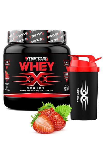 Marcus Nutrition Marcus Whey Protein Powder X Series 561 g (Strawberry Flavored)
