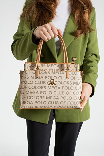 Çanta Trend Дамска чанта от изкуствена кожа със златни аксесоари