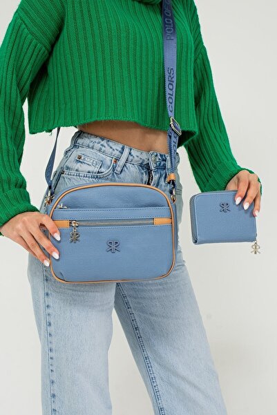 Çanta Trend Поло от цветове Дамски спортен комплект чанта през рамо и портмоне