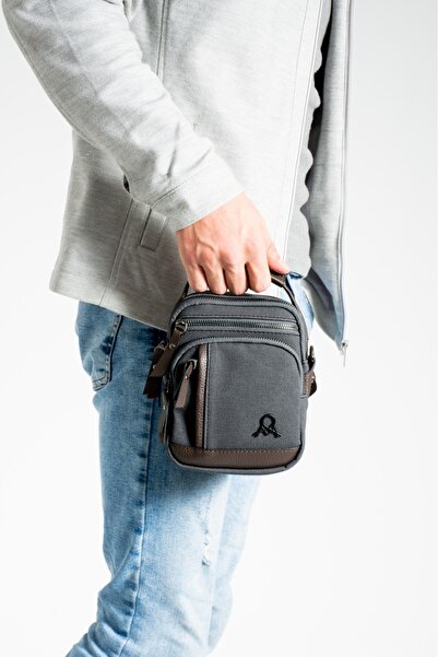 Çanta Trend Mega Чоловіча сумка через плече з канвасу та штучної шкіри з регульованими ременями