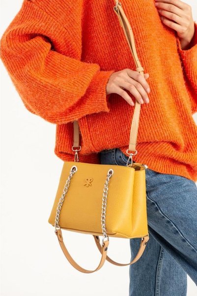 Çanta Trend Polo Of Colors Kadın Hardal 4 Bölmeli Omuz Ve Çapraz Çantası