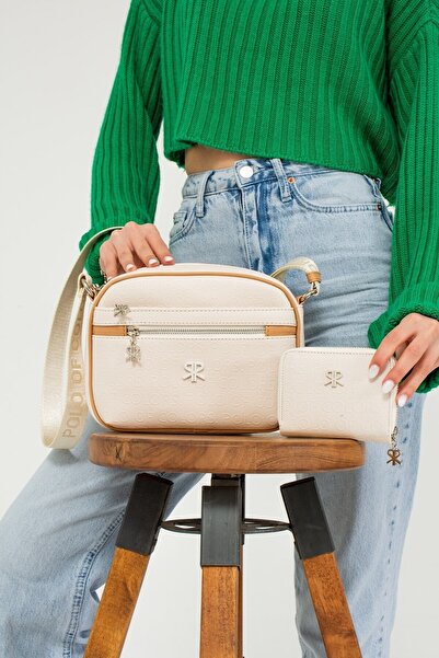 Çanta Trend Поло от цветове Дамски спортен комплект чанта през рамо и портмоне