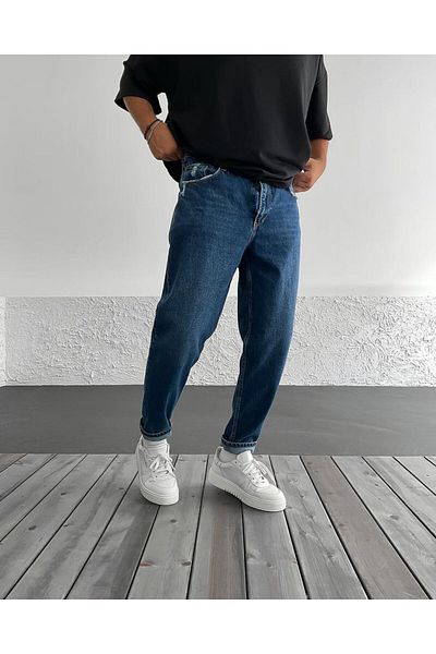 XPUPPET Ανδρικό τζιν Boyfriend με σκούρο μπλε εφέ