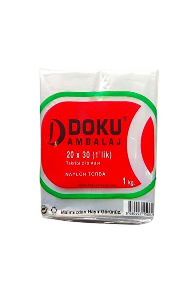 Naylon Şeffaf Torba 1 Kg 20x30 (1'LİK)