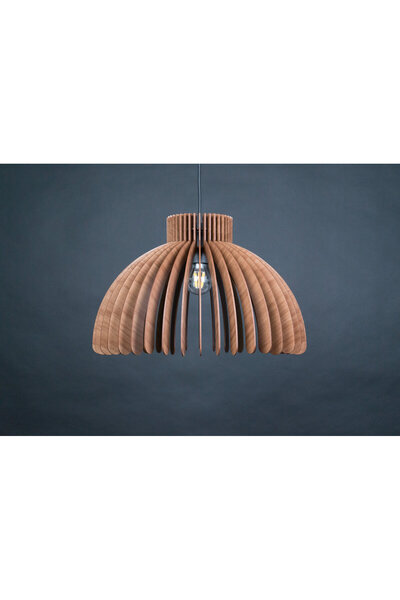 Ferisa Home 47 CM BÜYÜK AHŞAP GEOMETRİK SALON AVİZESİ