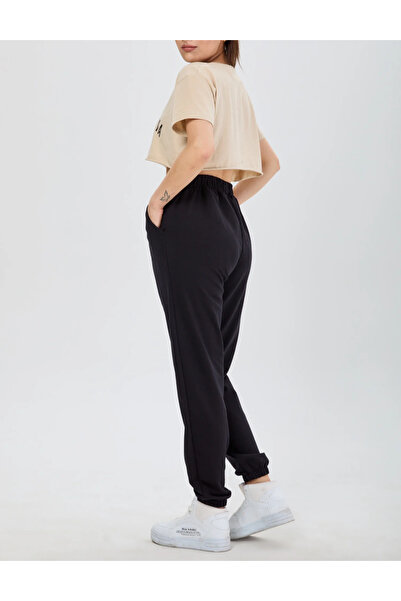 FUNSTYLE بنطال رياضي نسائي أسود مريح مقاس كبير