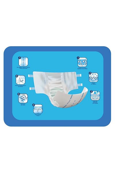 Canped Small Size Patient Diapers - Waistband, 54 Pieces (9X6)