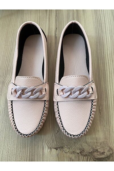 Eylül Spor حذاء نسائي مسطح من الجلد يمكن ارتداؤه يوميًا بنعل ناعم للمكتب