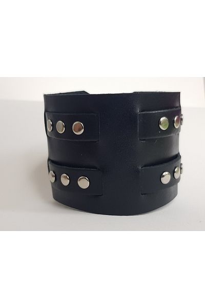 aysefe 2 Belted Riveted Leather Bracelet