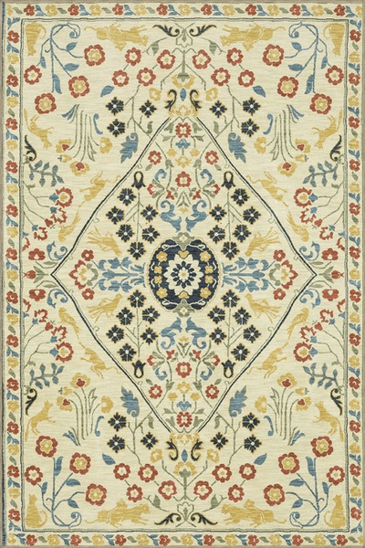 Rugs Modern Halı Πολύχρωμο παραδοσιακό μοτίβο με έθνικ φλοράλ μοτίβο και κρόσ...