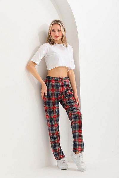 Arvin Pijama Plaid Printed Combed Cotton Unisex Relaxed Pajamas