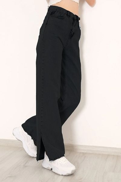 SHEVEGA Black Leg Slit Wide Leg Jeans Wide Leg Jeans