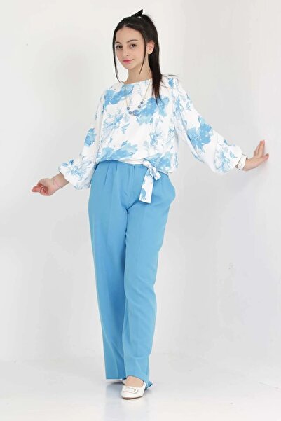 Wild Flower Girl's 2-Piece Bottom Top Set Pants-Shirt Floral Patterned Holiday Combination